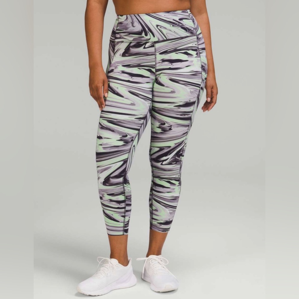 Lululemon Fast and Free High Rise Tight Paint Glide Warp Multi Women's Leggings